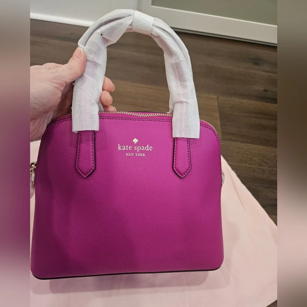 SOLD🔥NWT Kate Spade Schuyler Medium Baja Rose PVC Domed Satchel - Picture 5 of 14